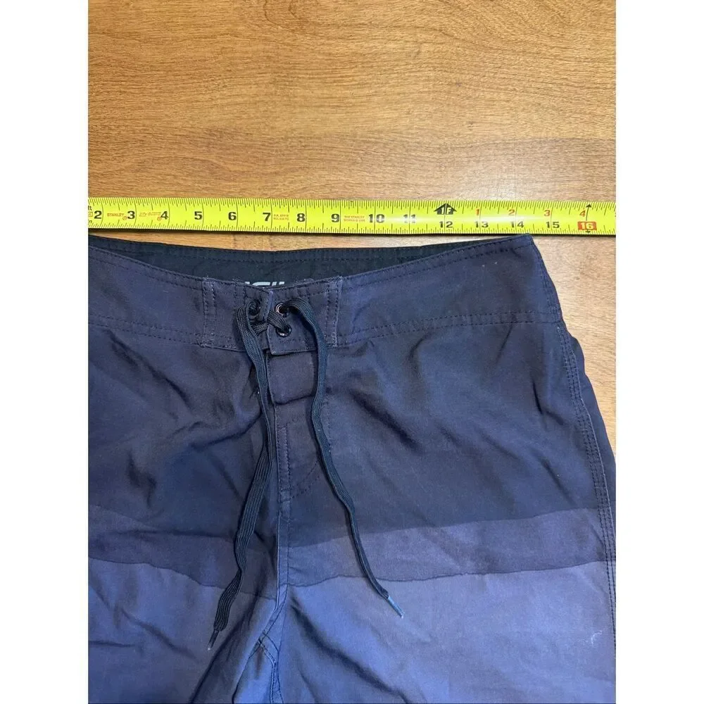O'Neill Men's Ombre Wave Brisbane Ultrasuede Swim Board Shorts Blk Gray Size 29